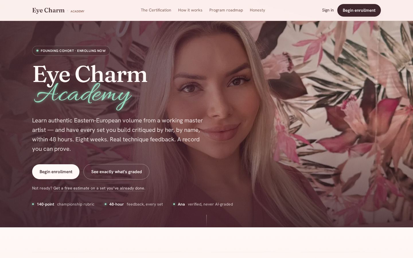 Eye Charm Academy website