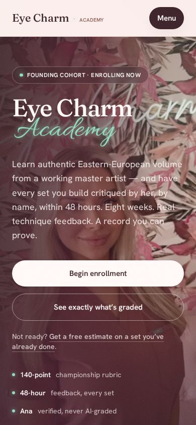 Eye Charm Academy on a phone